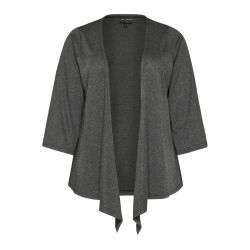 Gråmeleret Saga Cardigan fra Studio på model