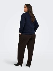 Mørkebrune plus size bukser fra Only Carmakoma med barrel fit